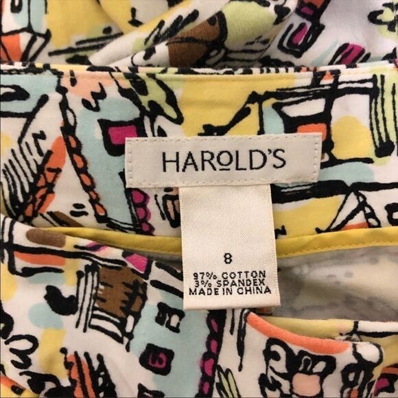 harold’s Printed Yellow Cropped / Ankle Pants - Picture 6 of 6